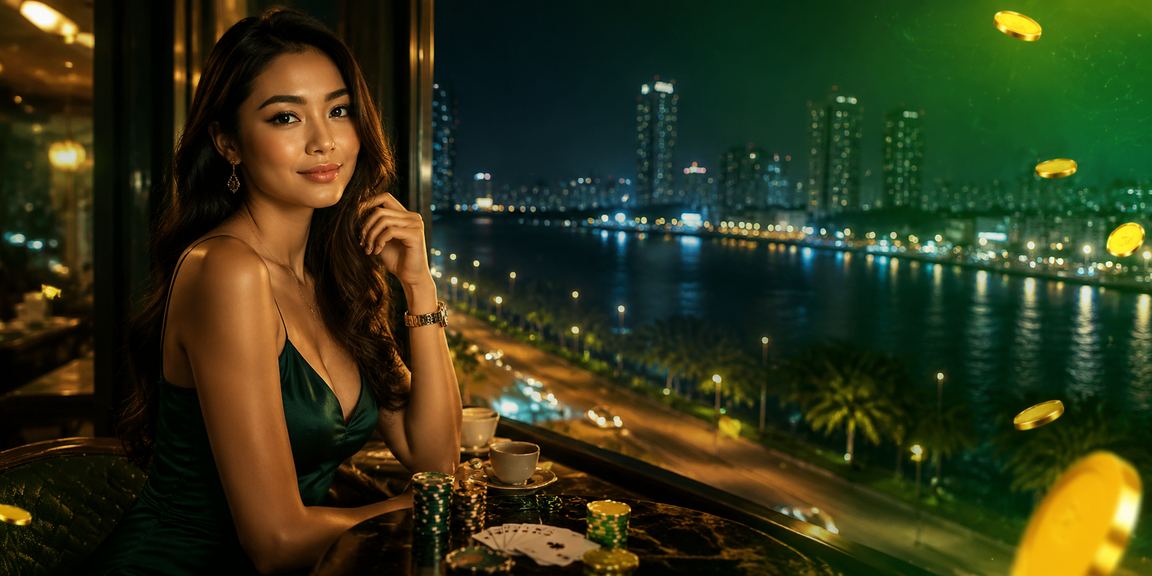Permainan poker meja bergaya Malaysia di Johor Bahru dengan suasana malam